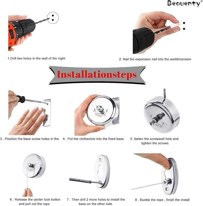 Stainless Steel Retractable Clothesline -LC