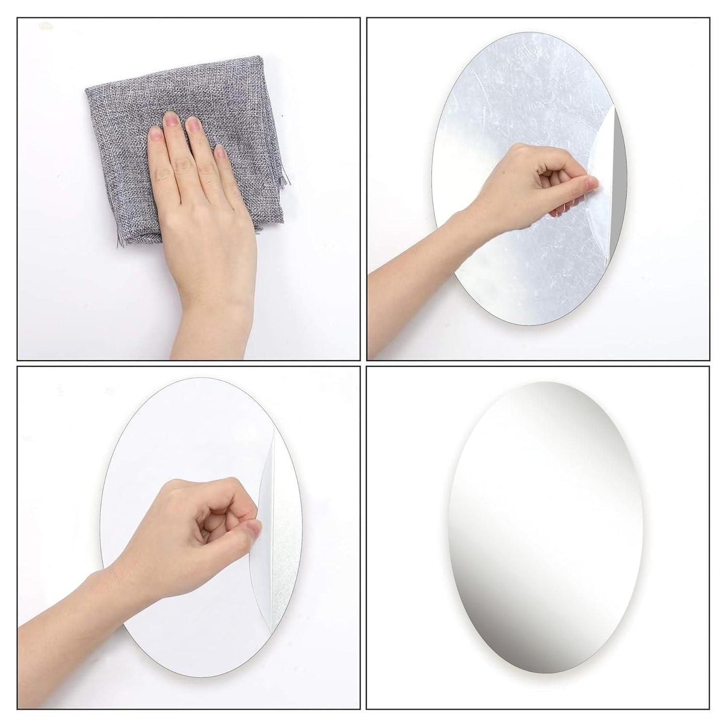 Combo of Oval Shape & Square Shape Mirror (Pack of 2) -TC