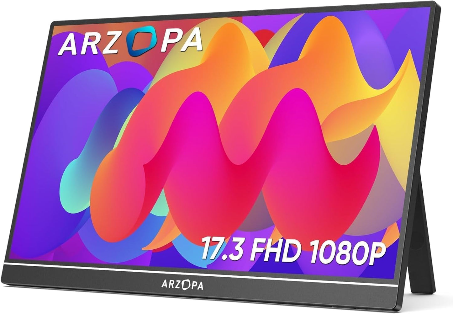 ARZOPA Portable Monitor, 15.6'' 1080P FHD Laptop Monitor USB C HDMI Computer Display HDR Eye Care External Screen w/Smart Cover for Mac Phone Xbox Switch PS5-S1 Table