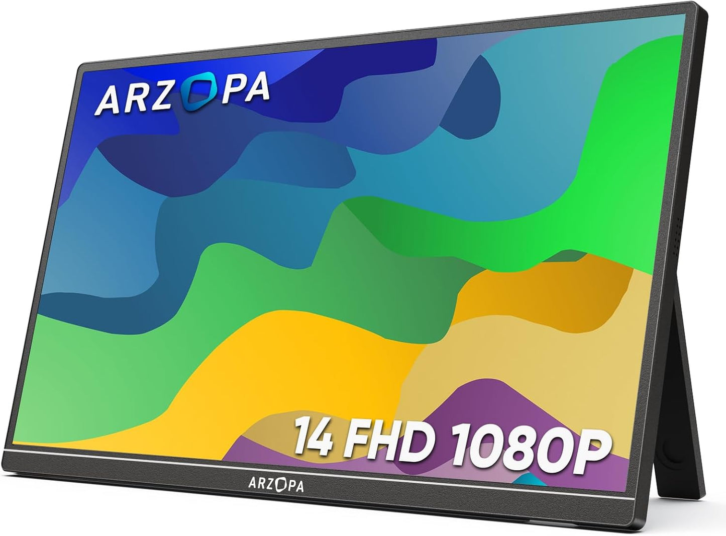 ARZOPA Portable Monitor, 15.6'' 1080P FHD Laptop Monitor USB C HDMI Computer Display HDR Eye Care External Screen w/Smart Cover for Mac Phone Xbox Switch PS5-S1 Table