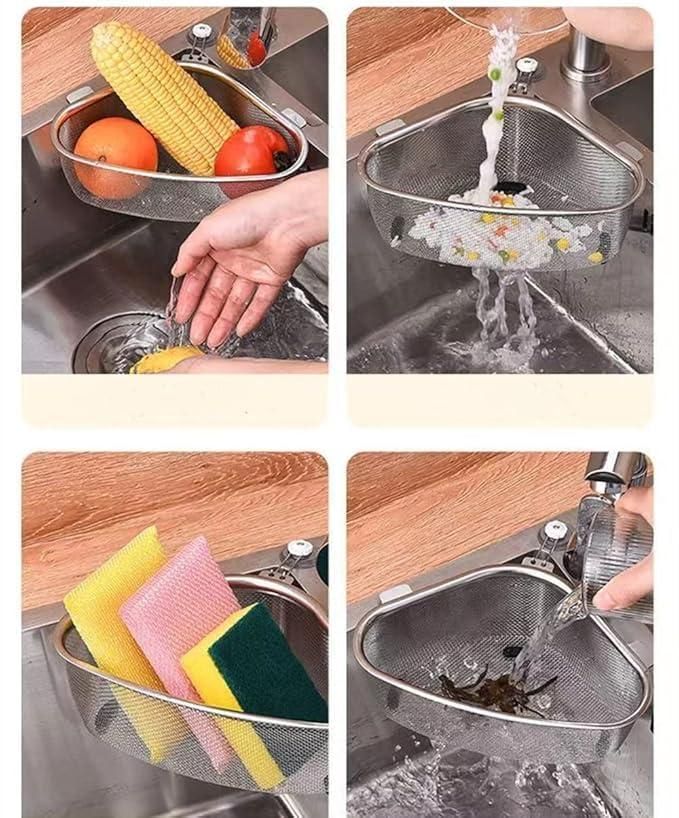Kitchen Sink Drain Basket Triangle Shape Stainless Steel -KC