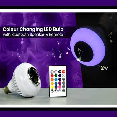 Colour Changing LED Bulb with Bluetooth Speaker & Remote -EC