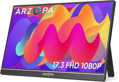 ARZOPA Portable Monitor, 15.6'' 1080P FHD Laptop Monitor USB C HDMI Computer Display HDR Eye Care External Screen w/Smart Cover for Mac Phone Xbox Switch PS5-S1 Table