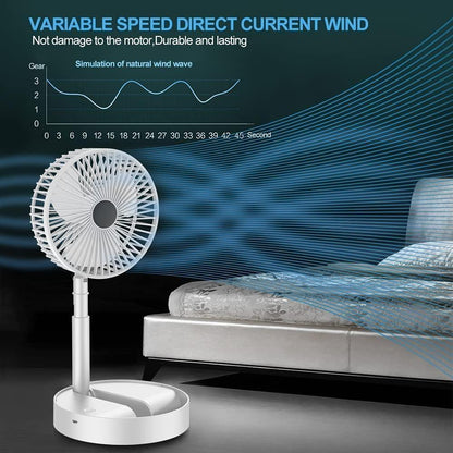 Adjustable Height Telescopic Rechargeable Standing Fan Rechargeable Pedestal Fan  -SC